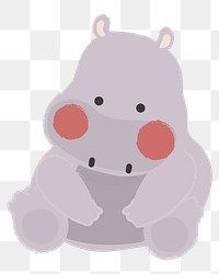 Hippo png illustration, transparent background