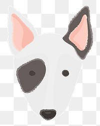 Png bull terrier dog hand drawn sticker, transparent background