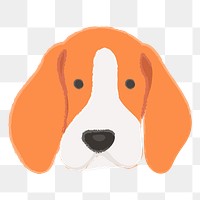 Png cute beagle dog hand drawn sticker, transparent background