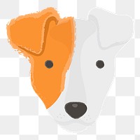 Png russell terrier dog hand drawn sticker, transparent background