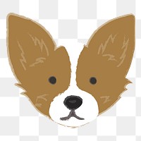 Png cute chihuahua dog hand drawn sticker, transparent background