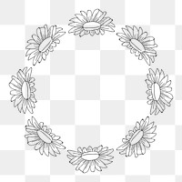 Flower frame png, transparent background