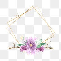 Purple flower png frame, transparent background