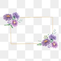 Purple flower png frame, transparent background