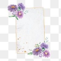 Purple flower png badge, transparent background