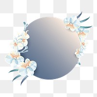 Orchid png badge, transparent background