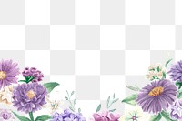 Purple flower png border, transparent background
