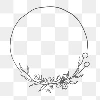 Drawing flower png frame, transparent background