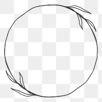 Png drawing leaf frame element, transparent background