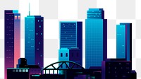 Cityscape png border, transparent background