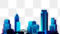 Cityscape png border, transparent background