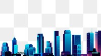 Cityscape png border, transparent background