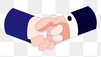 Png handshake business flat character sticker, transparent background