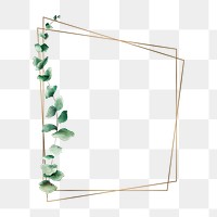 Aesthetic leaf png frame, transparent background