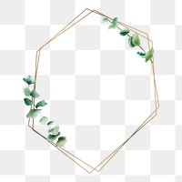 Aesthetic leaf png frame, transparent background