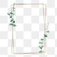 Aesthetic leaf png frame, transparent background