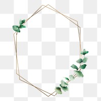 Aesthetic leaf png frame, transparent background