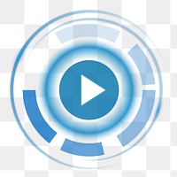 Png futuristic video icon, transparent background