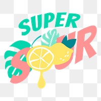 Png super sour word element, transparent background