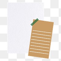 Png brown notepaper design element, transparent background