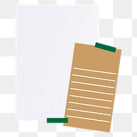 Png brown notepaper design element, transparent background