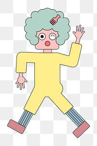 Png Youthful teen cartoon character element, transparent background