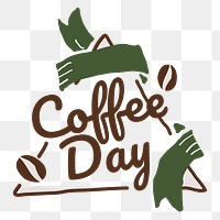 Png coffee day element, transparent background