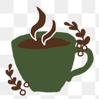 Png coffee element, transparent background