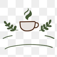 Png coffee banner element, transparent background