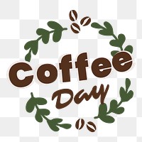 Png coffee day element, transparent background