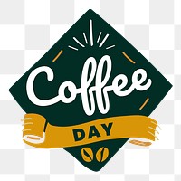 Png coffee day element, transparent background