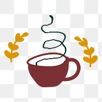 Png coffee element, transparent background