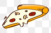 Png pizza doodle sticker, transparent background