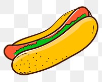 Png hotdog doodle sticker, transparent background