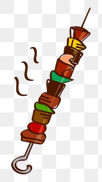 Png yummy bbq doodle sticker, transparent background