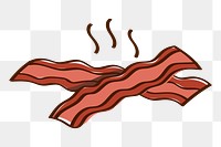 Png grilled bacons doodle sticker, transparent background