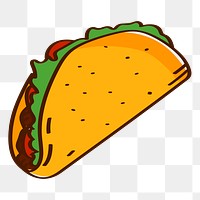 Png taco doodle sticker, transparent background