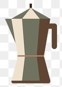 PNG Moka pot illustration sticker, transparent background