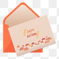 Png autumn letter element, transparent background