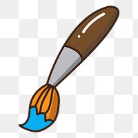 Png paint brush doodle sticker, transparent background