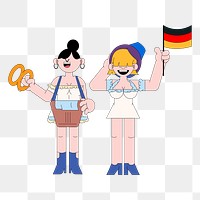 Png women celebrating oktoberfest sticker, transparent background