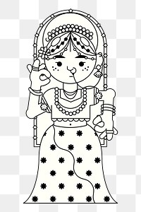 Png diwali woman design element, transparent background