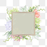 Watercolor flowers png badge, transparent background