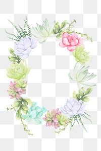 Watercolor flowers png border, transparent background