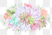 Watercolor flowers png element, transparent background