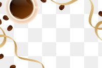 Coffee png border, transparent background