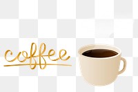 Png coffee design element, transparent background