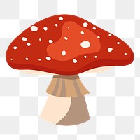 Png red mushroom sticker, transparent background