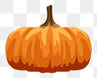 Png orange pumpkin sticker, transparent background