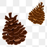 Png pinecone sticker, transparent background